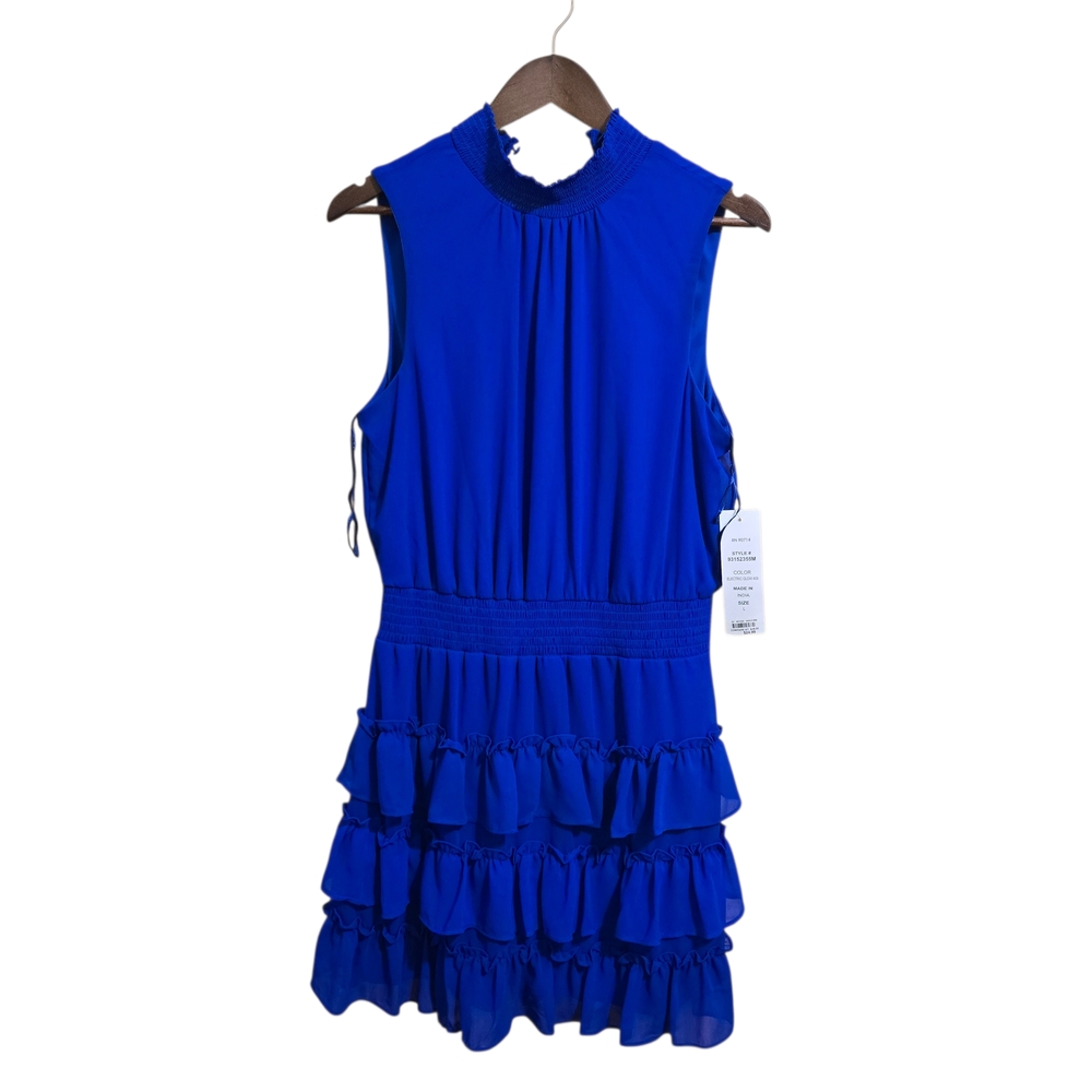 MSK Royal Blue Ruffled Mini Dress Size Large